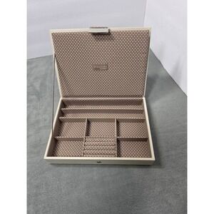 Stackers Jewelry Box Travel Organizer Cream Polka‎ Dot Interior Case